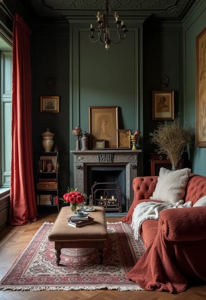 29 Dark Victorian Living Room Ideas That Feel Moody and Historic - 28. Cozy Layering