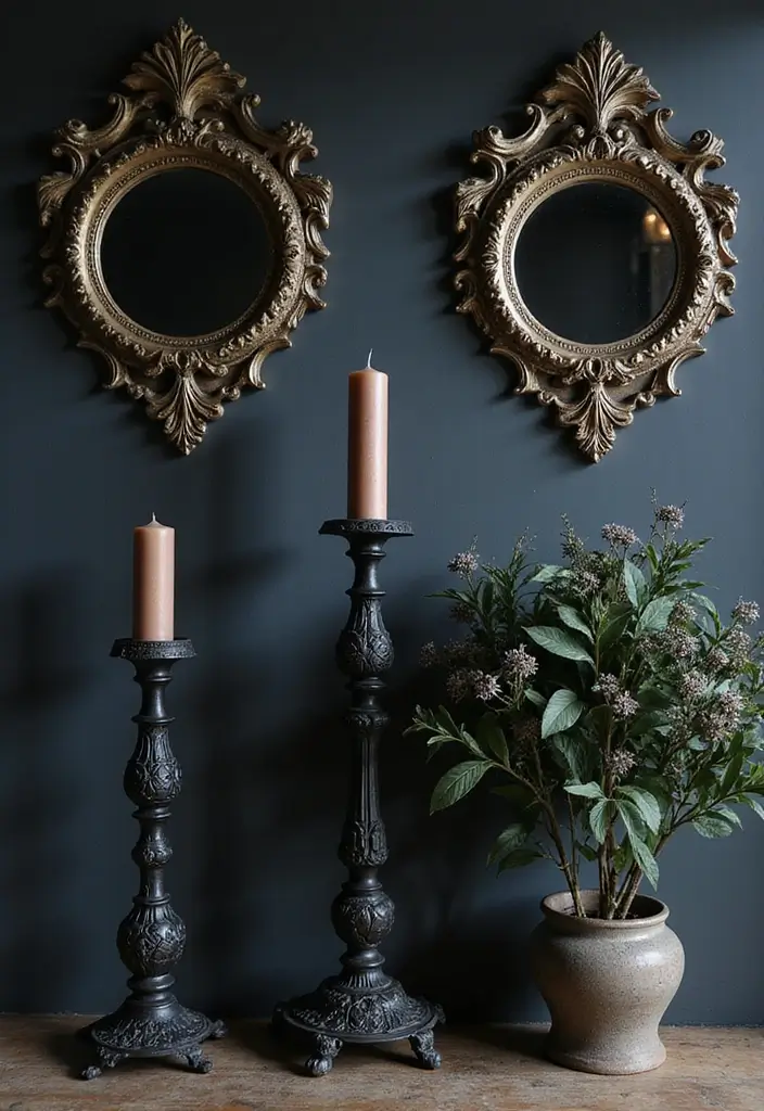 29 Dark Victorian Living Room Ideas That Feel Moody and Historic - 4. Gothic Accents