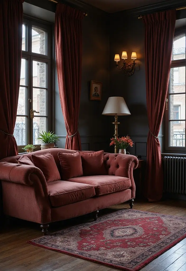 29 Dark Victorian Living Room Ideas That Feel Moody and Historic - 5. Lush Textiles
