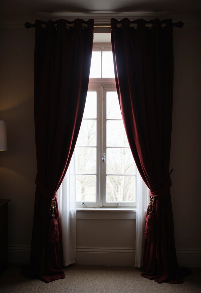 29 Dark Victorian Living Room Ideas That Feel Moody and Historic - 8. Dramatic Window Treatments