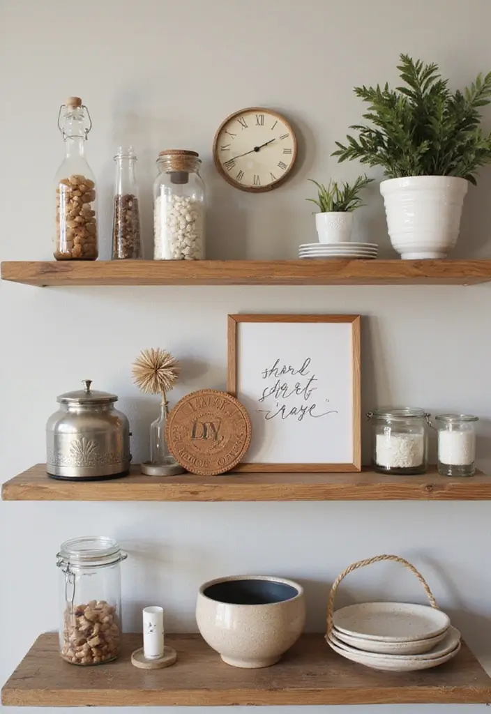 29 Fall Shelf Decor Ideas Living Room That Feel Warm and Seasonal - 27. Create a DIY Shelf Decor