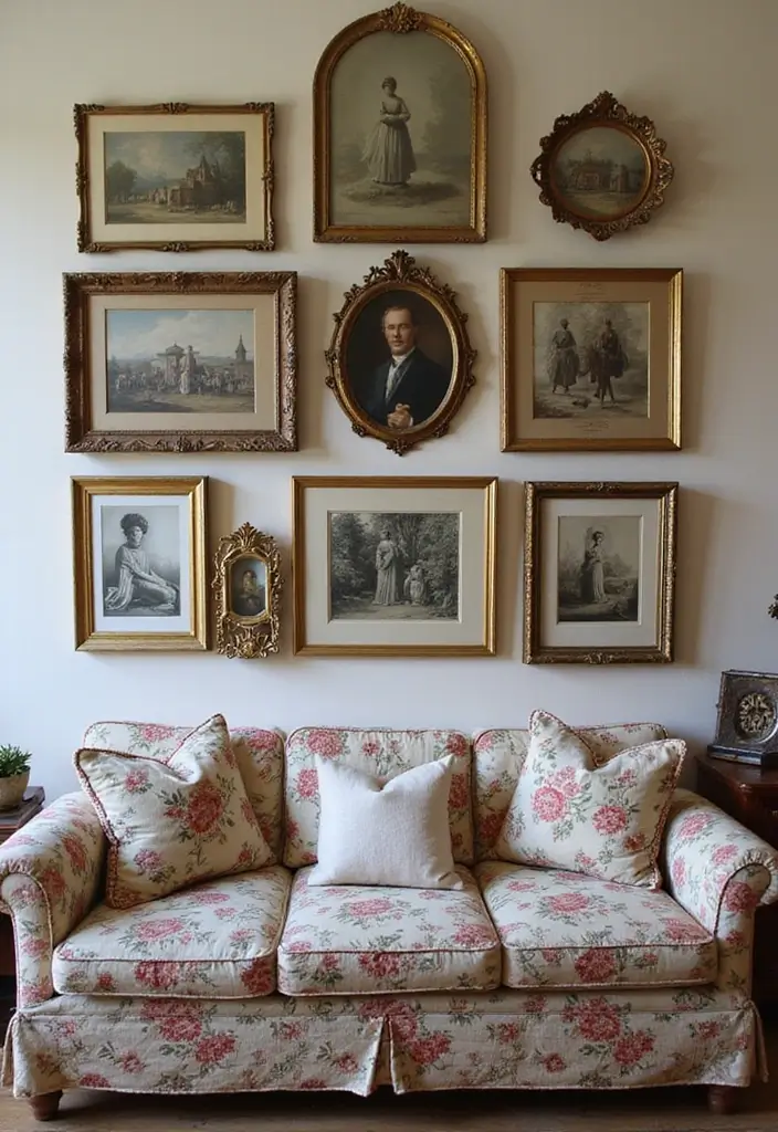 29 Floral Couch Living Room Vintage Ideas That Feel Romantic and Retro - 3. Vintage Accessories