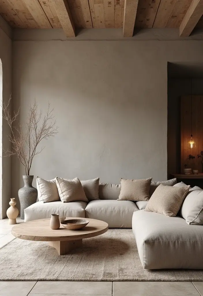 29 Grey Modern Living Room Ideas That Feel Contemporary and Calm - 14. Earthy Grey Tones