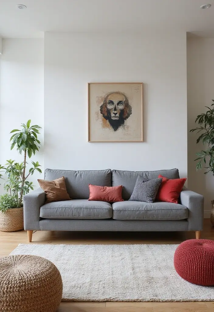 29 Grey Modern Living Room Ideas That Feel Contemporary and Calm - 15. Statement Grey Sofa