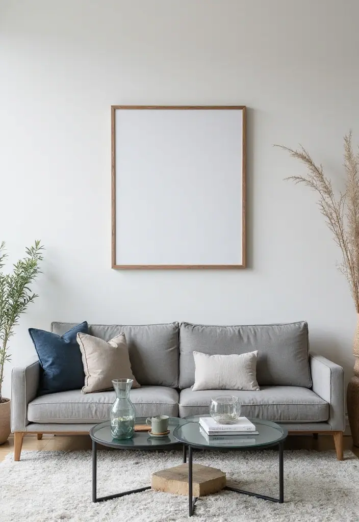 29 Grey Modern Living Room Ideas That Feel Contemporary and Calm - 17. Grey and Glass Fusion