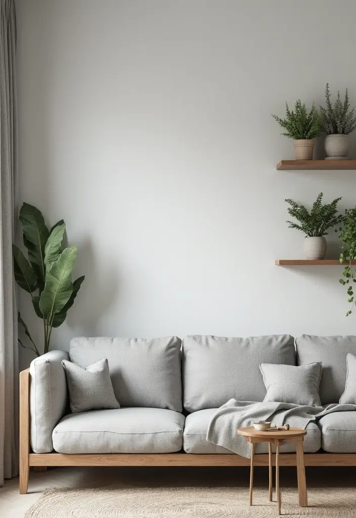 29 Grey Modern Living Room Ideas That Feel Contemporary and Calm - 6. Grey and Wood Harmony