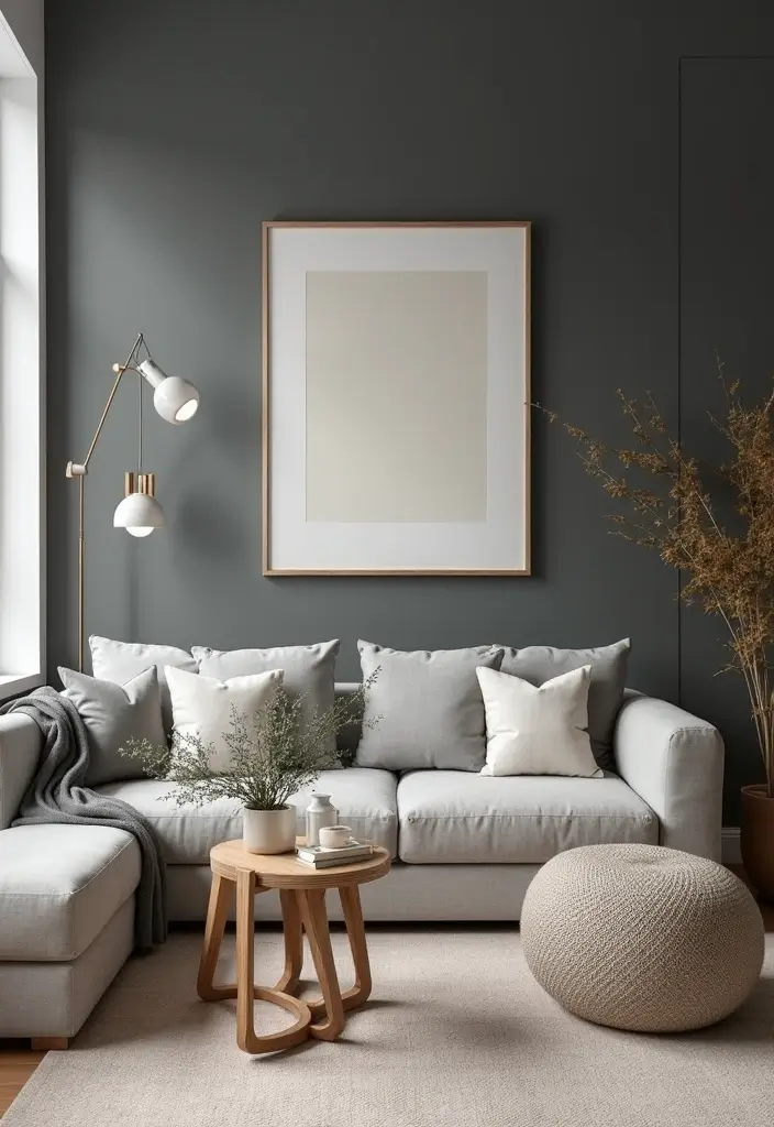 29 Grey Modern Living Room Ideas That Feel Contemporary and Calm - 9. Bold Grey Feature Walls