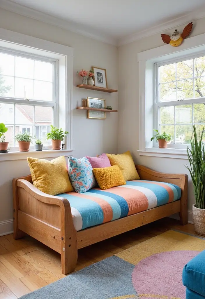 29 Ikea Hack Living Room Ideas That Look Creative and Affordable - 19. Repurpose a KURA Bed into a Unique Sofa