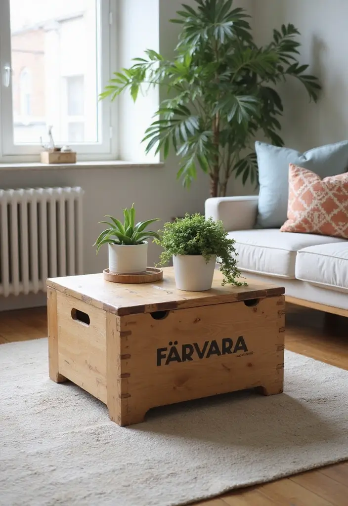 29 Ikea Hack Living Room Ideas That Look Creative and Affordable - 21. Using a FÖRVARA Box as a Coffee Table