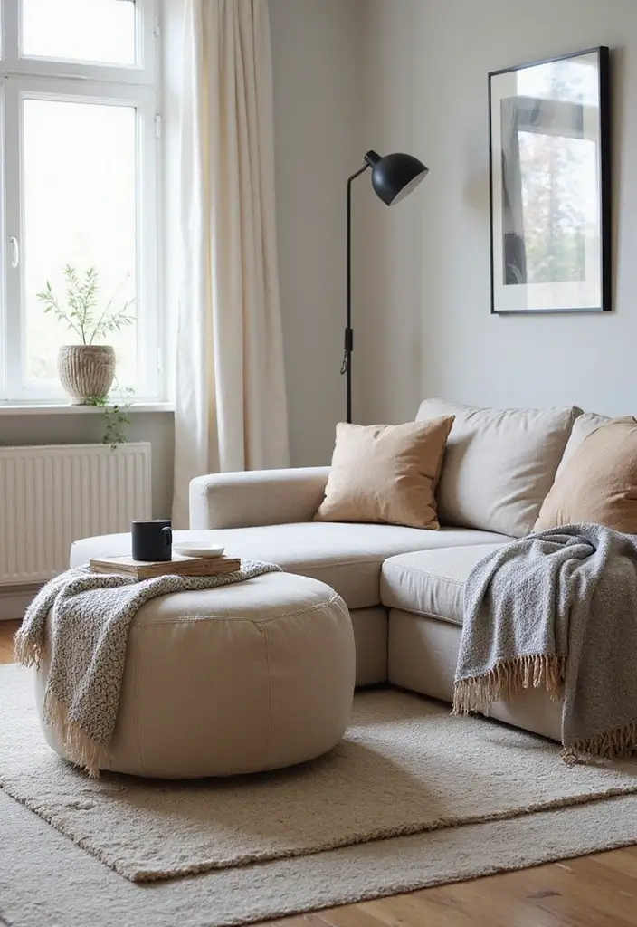 29 Ikea Metod Living Room Ideas That Are Smart and Affordable - 4. Chic Storage Ottomans