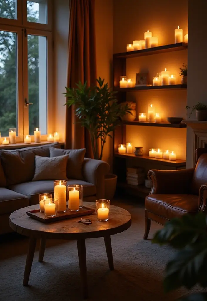 29 LED Living Room Ideas That Add Ambiance and Glow - 10. LED Candle Lights