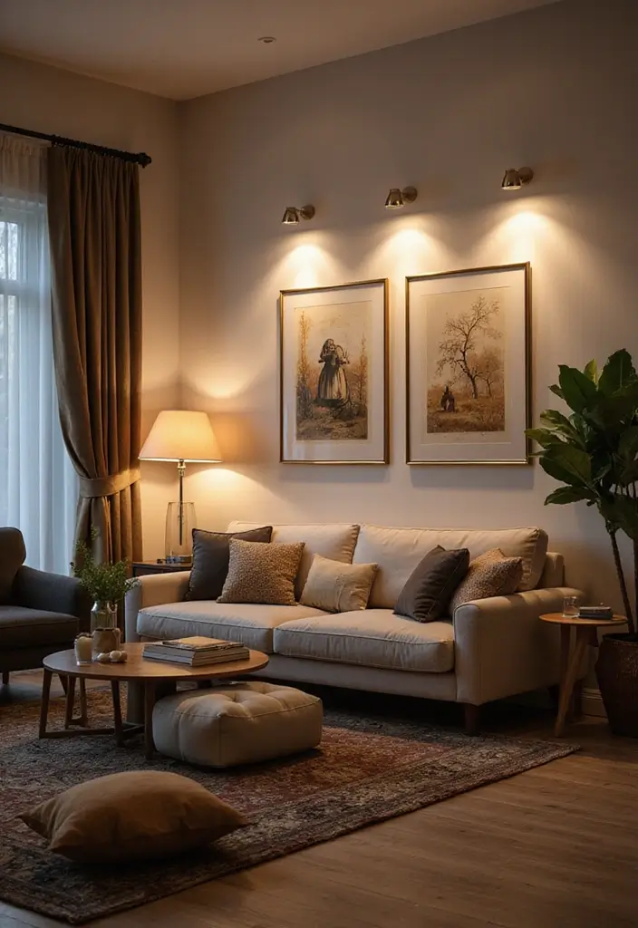 29 LED Living Room Ideas That Add Ambiance and Glow - 14. LED Picture Lights