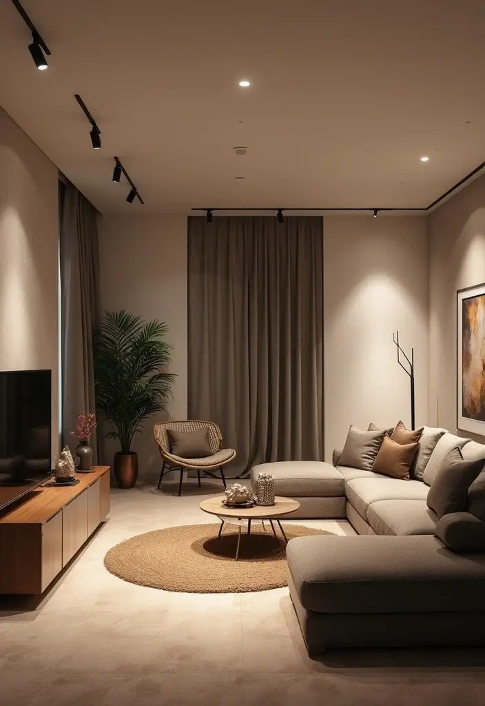 29 LED Living Room Ideas That Add Ambiance and Glow - 16. LED Track Lighting