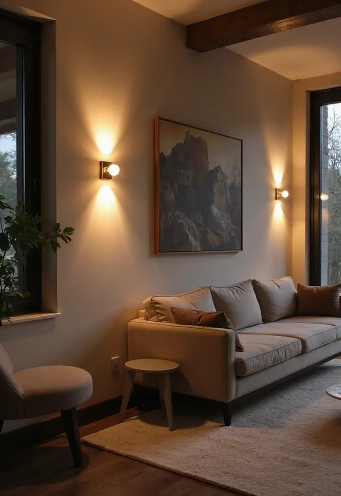 29 LED Living Room Ideas That Add Ambiance and Glow - 17. LED Wall Sconces