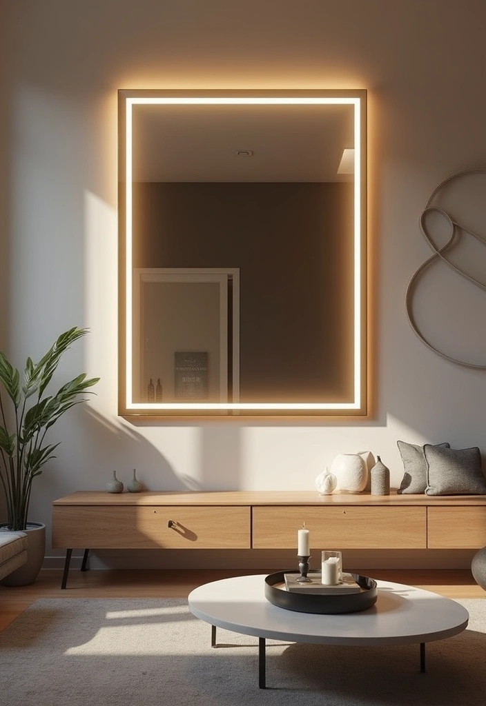 29 LED Living Room Ideas That Add Ambiance and Glow - 20. LED Smart Mirrors