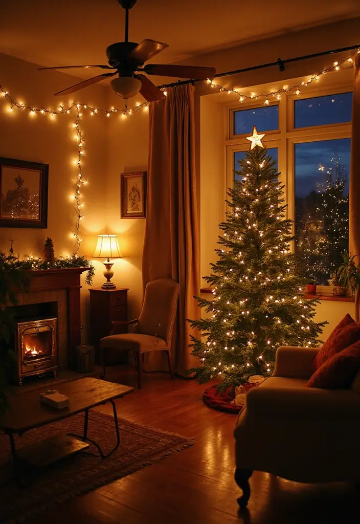 29 LED Living Room Ideas That Add Ambiance and Glow - 25. LED Christmas Decor