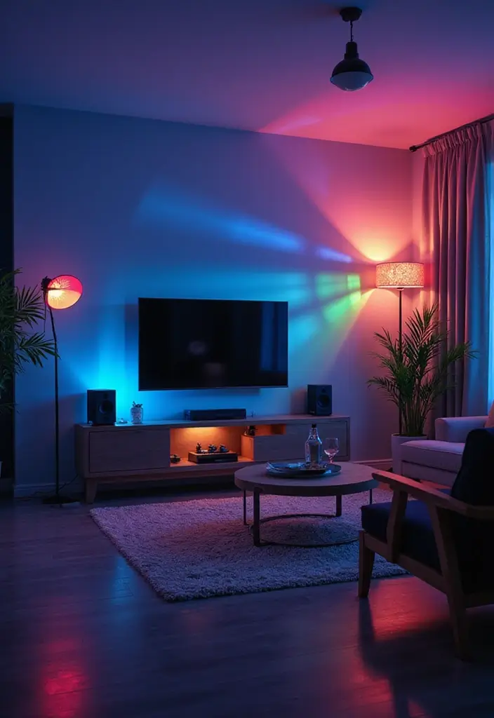 29 LED Living Room Ideas That Add Ambiance and Glow - 29. LED Bluetooth Speakers