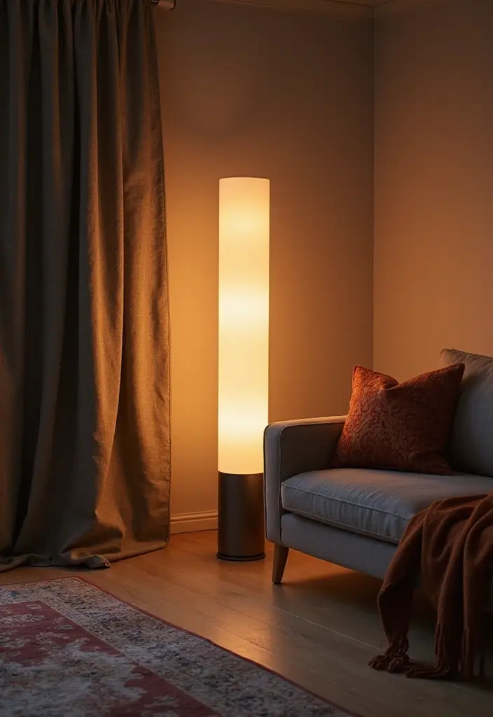 29 LED Living Room Ideas That Add Ambiance and Glow - 3. Smart LED Floor Lamps