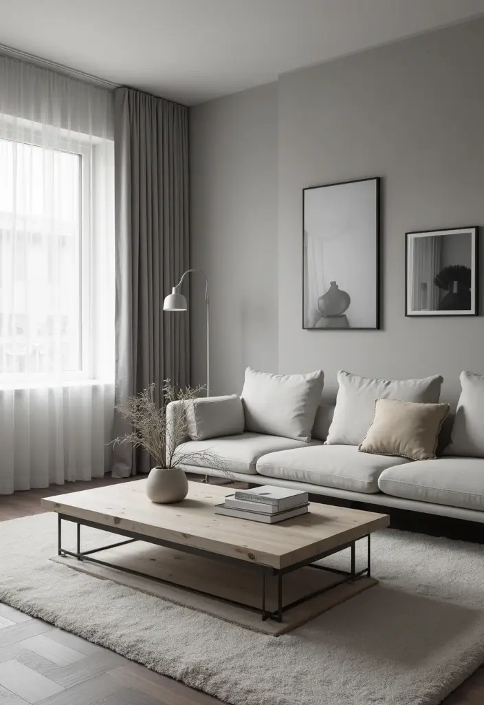 29 Living Room Grey Ideas That Feel Modern and Neutral - 23. Minimalist Coffee Tables