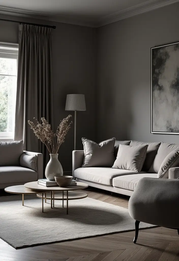 29 Living Room Grey Ideas That Feel Modern and Neutral - 25. Glossy Finishes