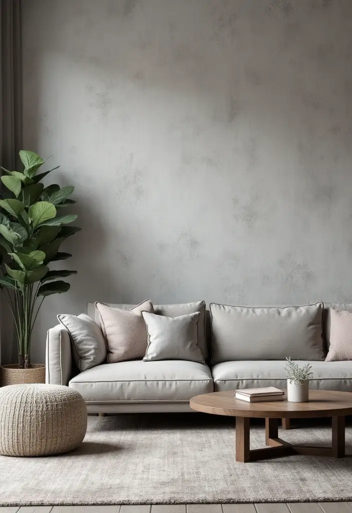 29 Living Room Grey Ideas That Feel Modern and Neutral - 4. Textured Grey Walls