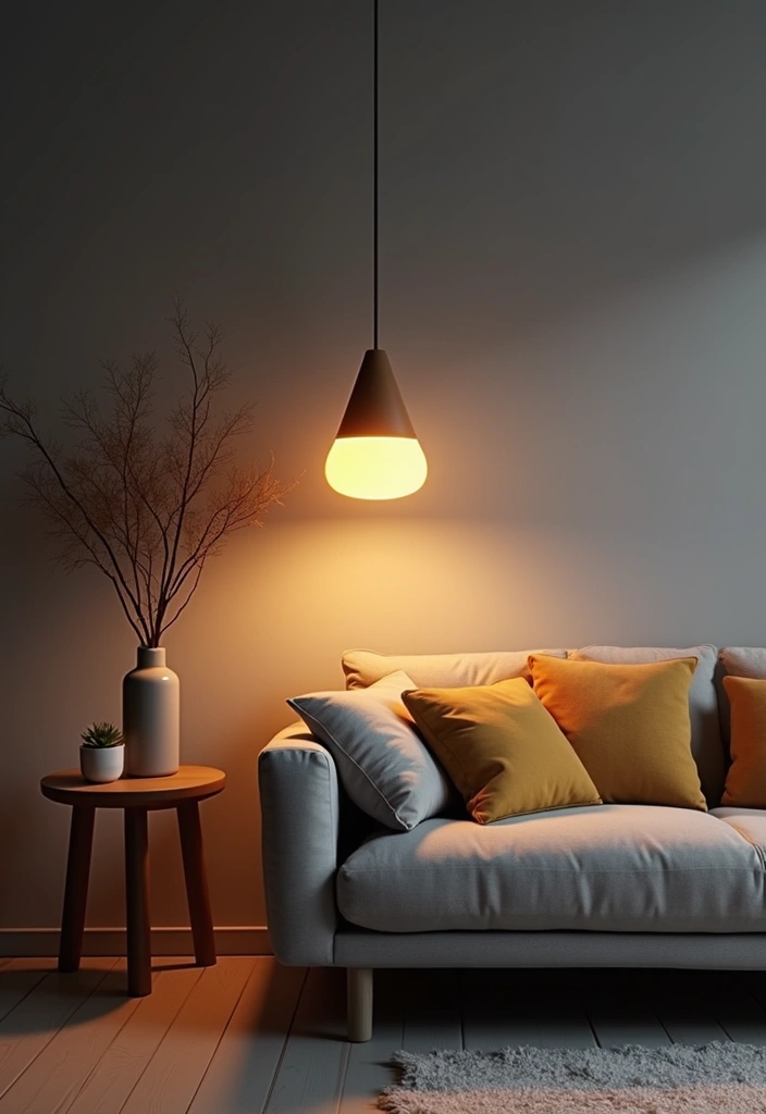 29 Living Room Grey Ideas That Feel Modern and Neutral - 8. Warm Lighting Fixtures