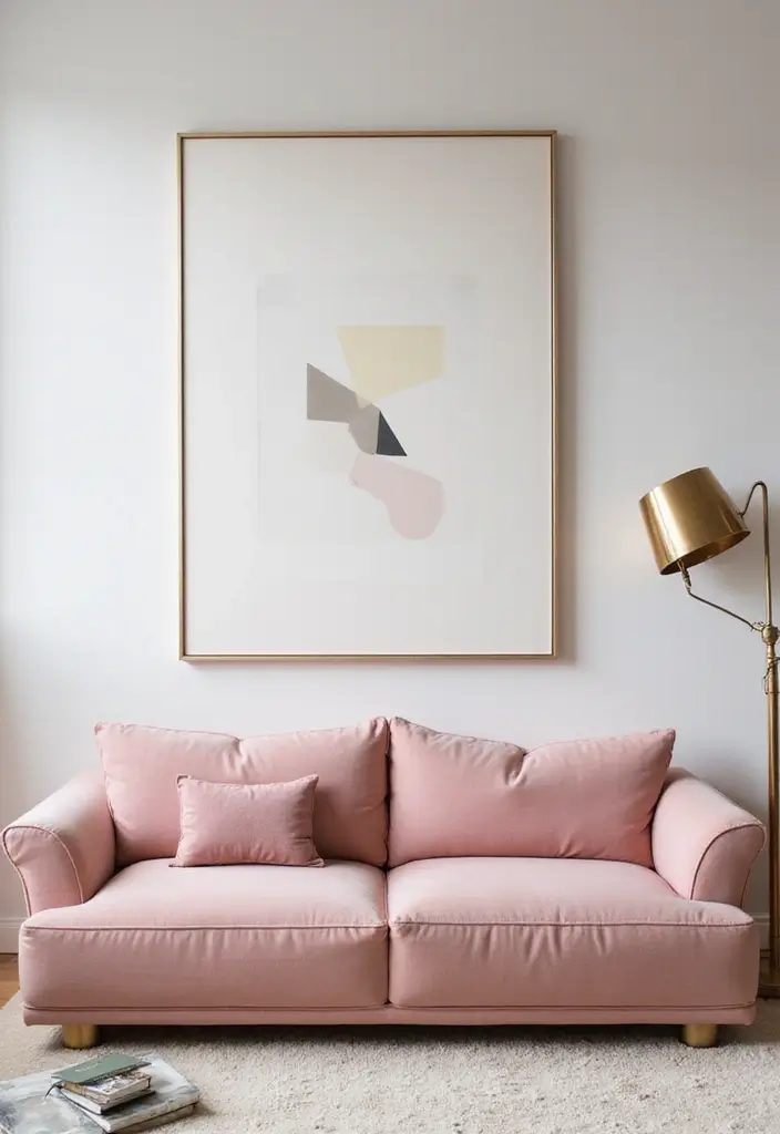 29 Pink Couch Living Room Ideas That Feel Fun and Feminine - 2. Elegant Minimalism