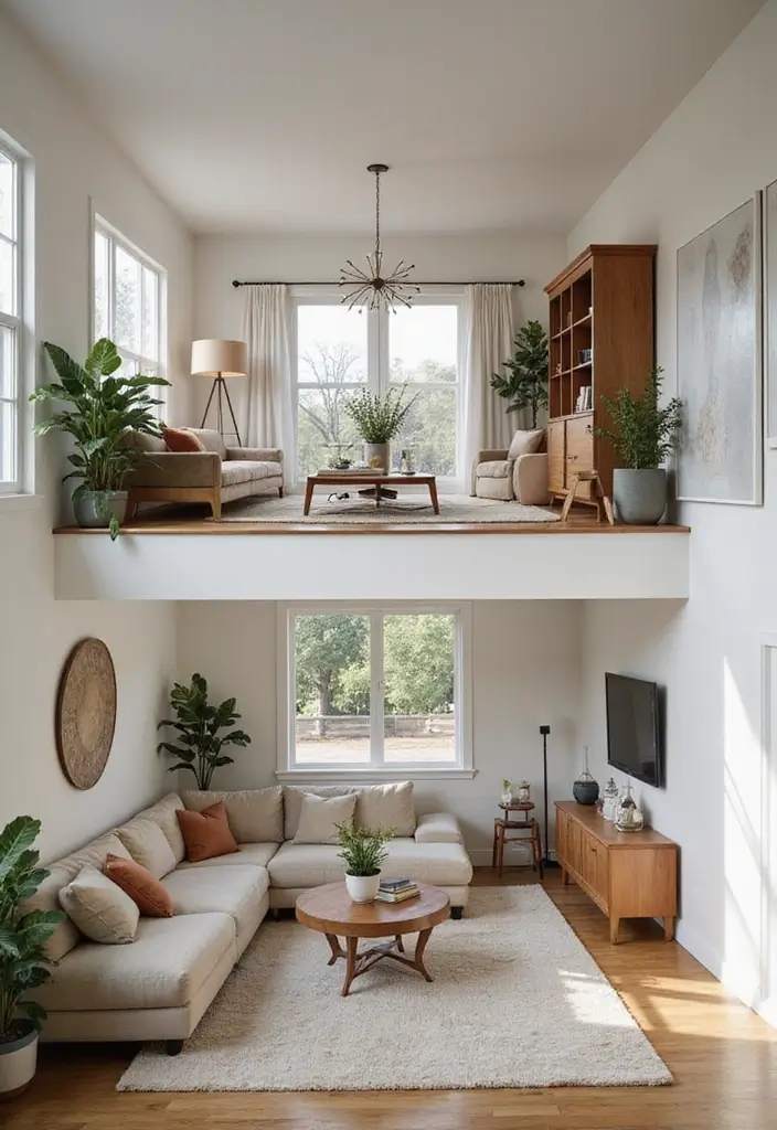 29 Two Story Living Room Ideas That Feel Open and Dramatic - 17. Create Zones with Furniture