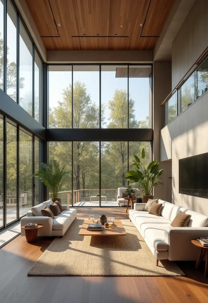 29 Two Story Living Room Ideas That Feel Open and Dramatic - 2. Large Windows for Natural Light