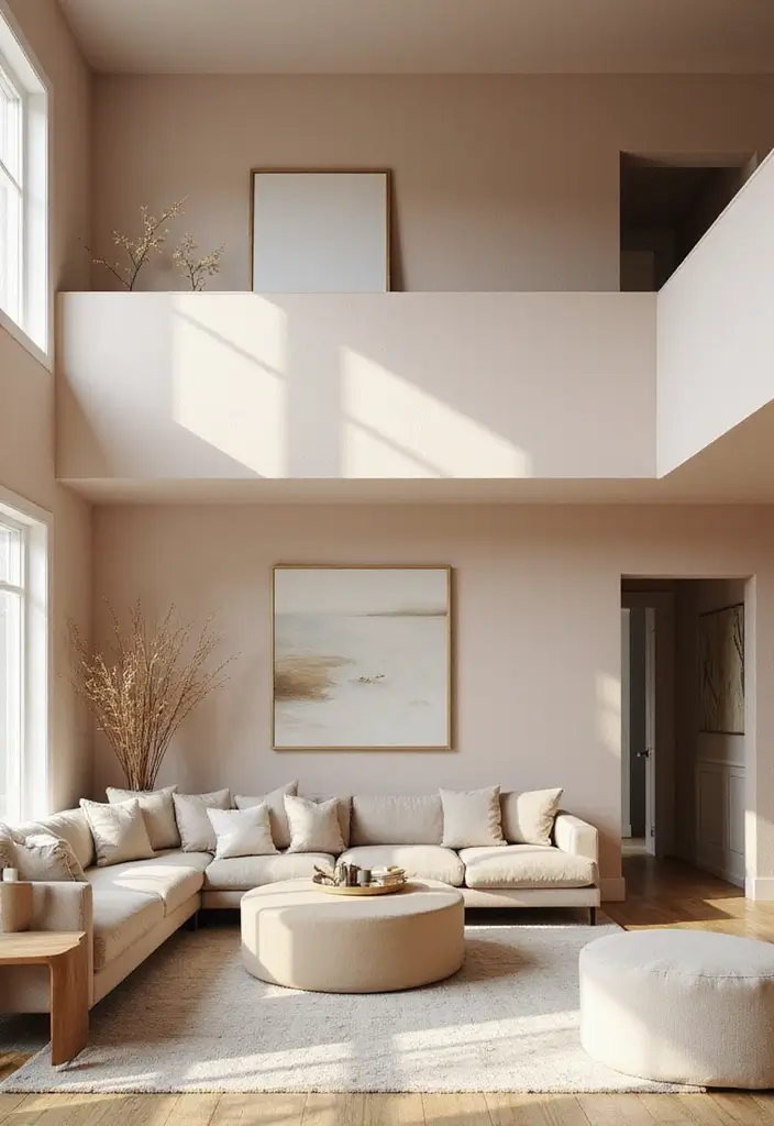 29 Two Story Living Room Ideas That Feel Open and Dramatic - 21. Relaxing Color Wash Techniques