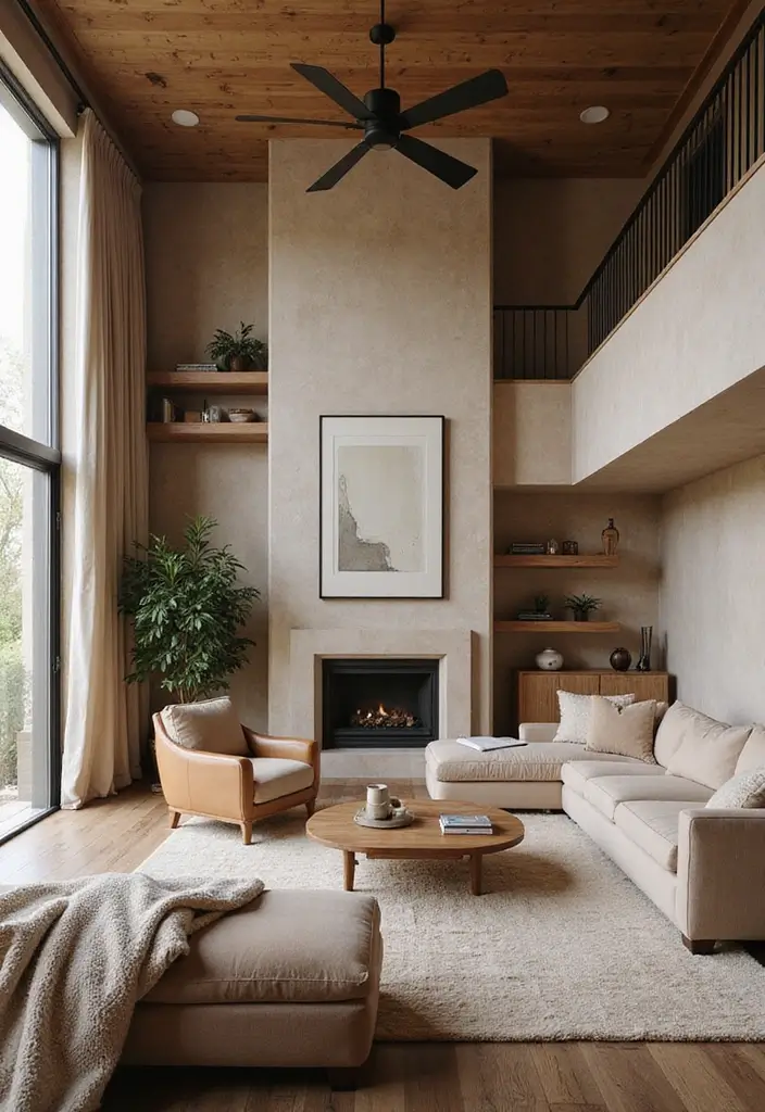 29 Two Story Living Room Ideas That Feel Open and Dramatic - 8. Layered Textures