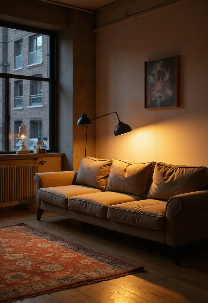 29 Urban Living Room Ideas That Capture City Style Perfectly - 11. Minimalist Lighting