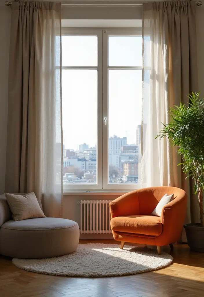 29 Urban Living Room Ideas That Capture City Style Perfectly - 14. Stylish Curtains