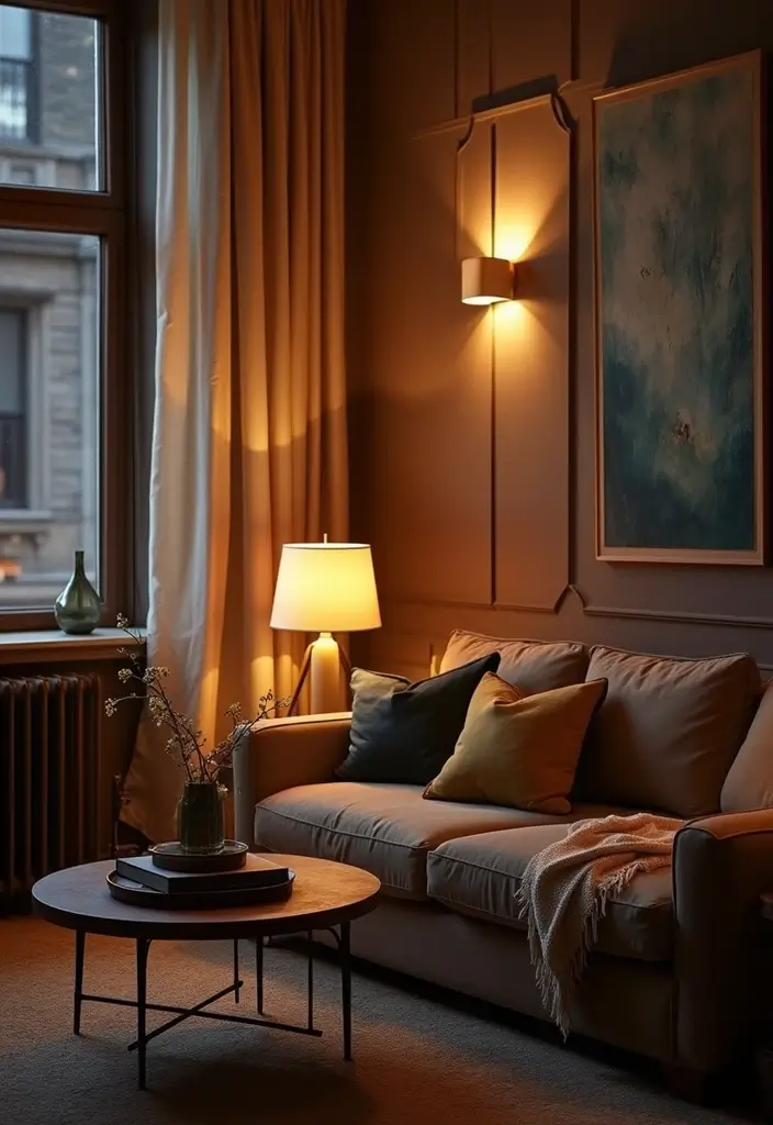 29 Urban Living Room Ideas That Capture City Style Perfectly - 17. Layered Lighting