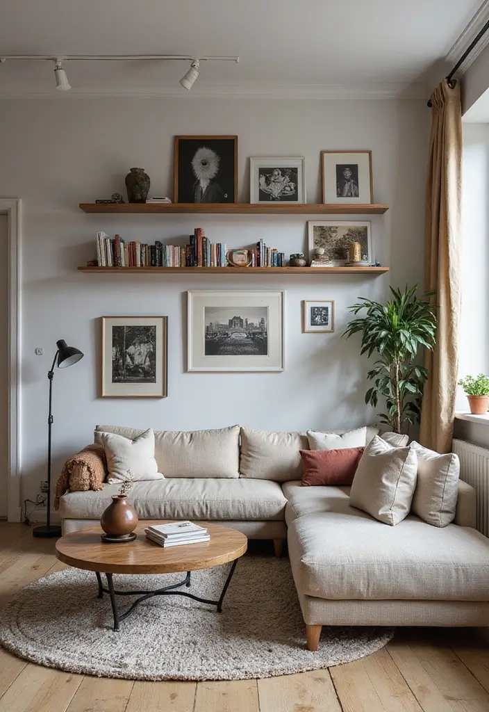 29 Urban Living Room Ideas That Capture City Style Perfectly - 21. Open Shelving