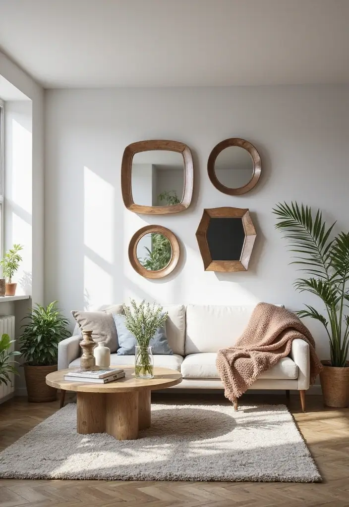 29 Urban Living Room Ideas That Capture City Style Perfectly - 27. Decorative Mirrors