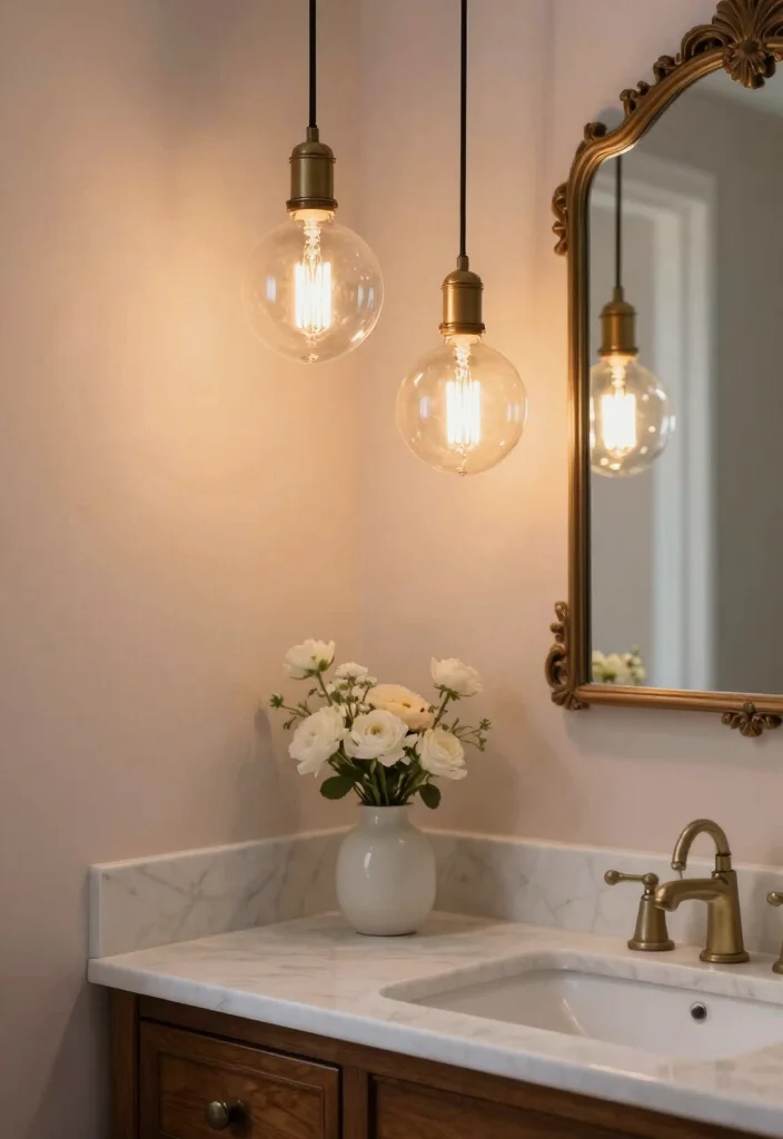 14 Bathroom Pendant Light Ideas Over Vanity For Stylish Glow - 1. Vintage Edison Bulb Pendant Lights 1