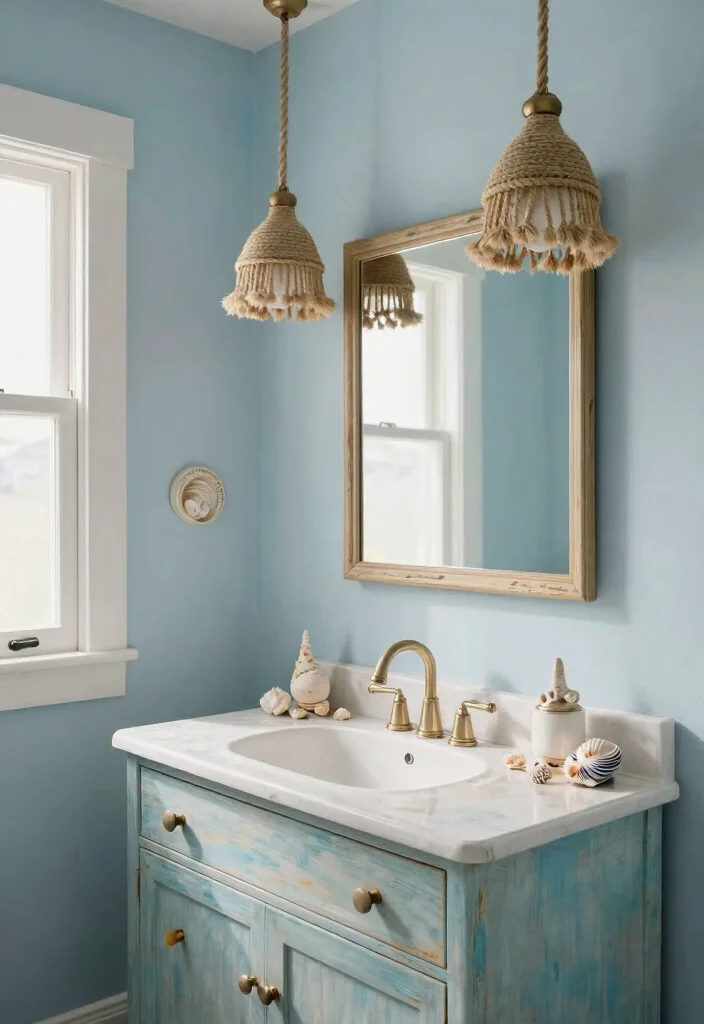 14 Bathroom Pendant Light Ideas Over Vanity For Stylish Glow - 13. Nautical-Inspired Pendant Lights 1