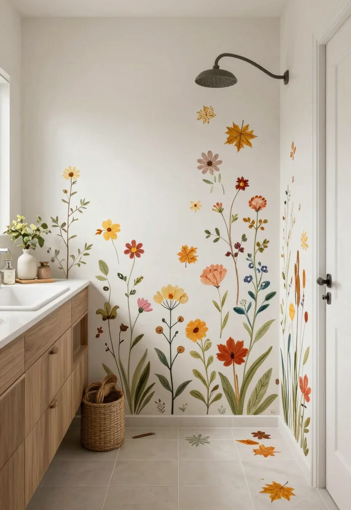 14 Bathroom Stencil Ideas For Creative Walls - 14. Seasonal Stencils 1