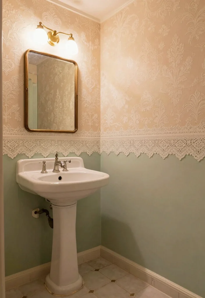 14 Bathroom Stencil Ideas For Creative Walls - 4. Vintage Elegance 1