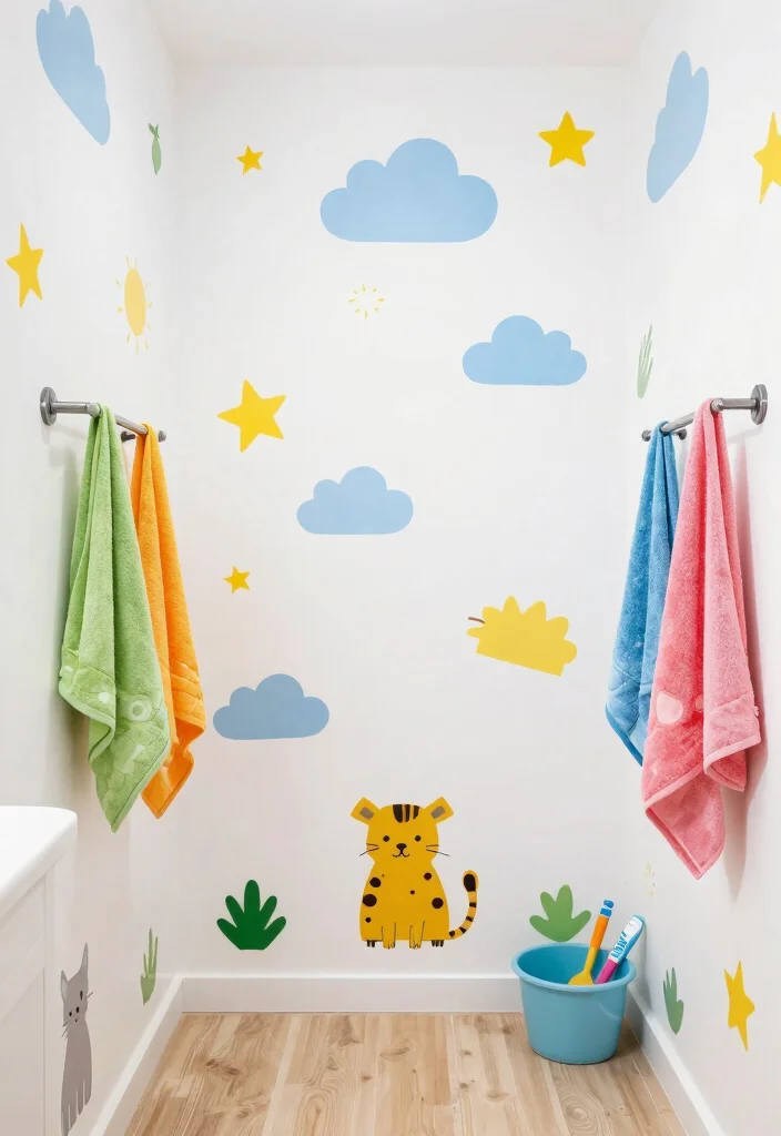 14 Bathroom Stencil Ideas For Creative Walls - 5. Whimsical Wonderland 1