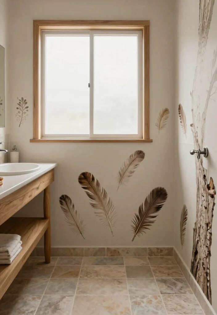 14 Bathroom Stencil Ideas For Creative Walls - 8. Nature-Inspired Patterns 1