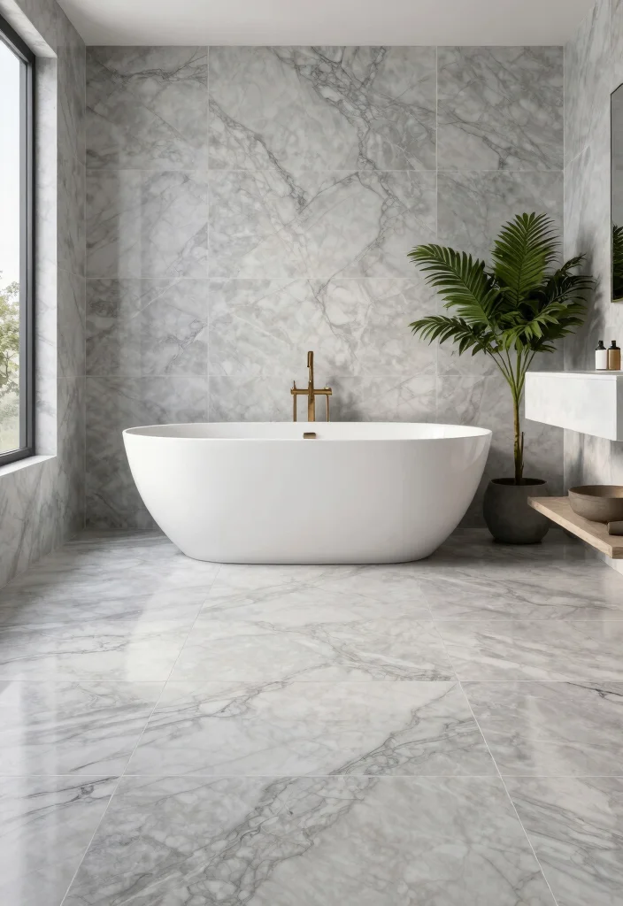 14 Best Bathroom Tile Ideas For Every Style - 10. Marble Effect Tiles for Timeless Luxury 1