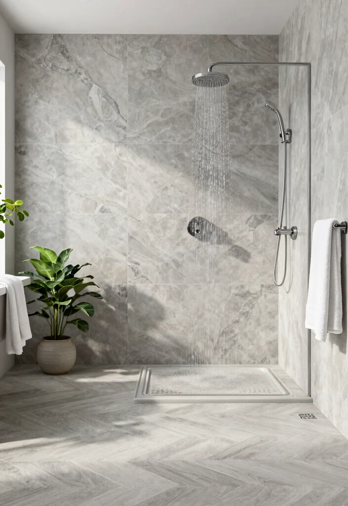 14 Best Bathroom Tile Ideas For Every Style - 3. Porcelain Tiles with a Twist 1