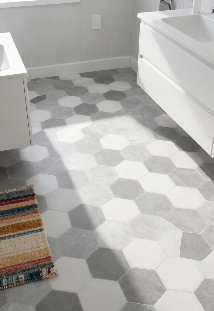 14 Best Bathroom Tile Ideas For Every Style - 6. Hexagonal Tiles for a Unique Shape 1