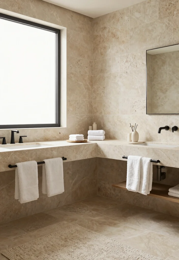 14 Best Bathroom Tile Ideas For Every Style - 7. Natural Stone Tiles for Organic Elegance 1