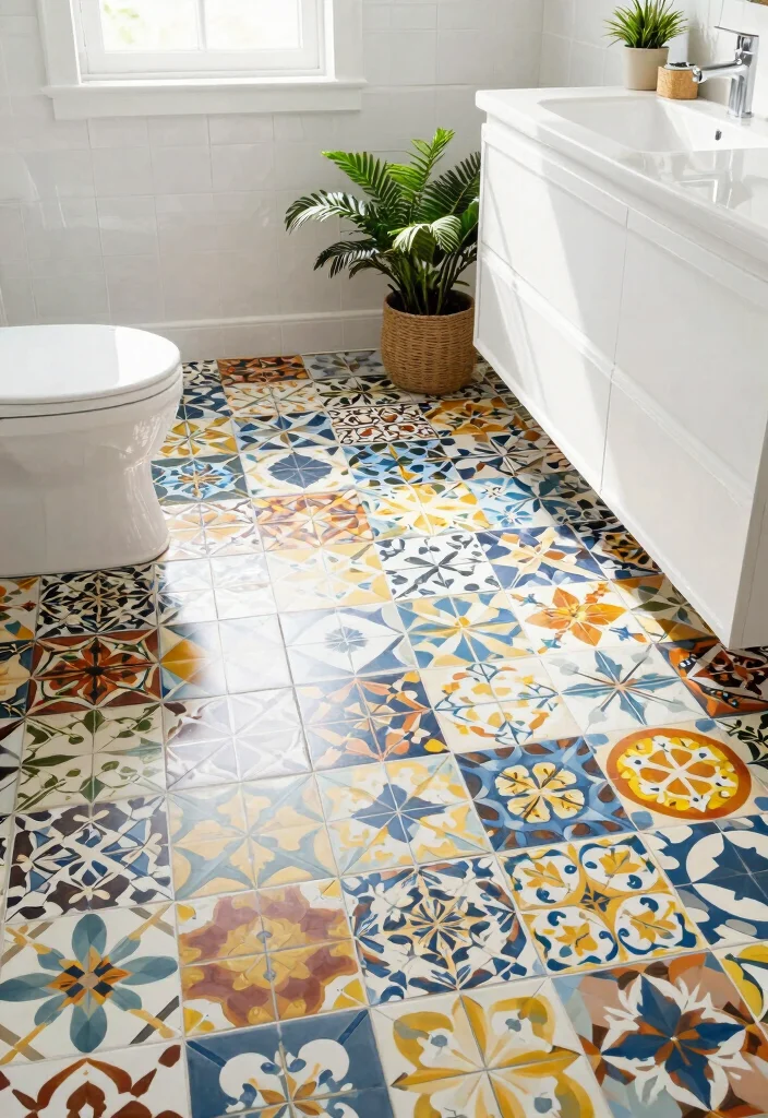 14 Best Bathroom Tile Ideas For Every Style - 8. Patterned Tiles for Bold Statements 1