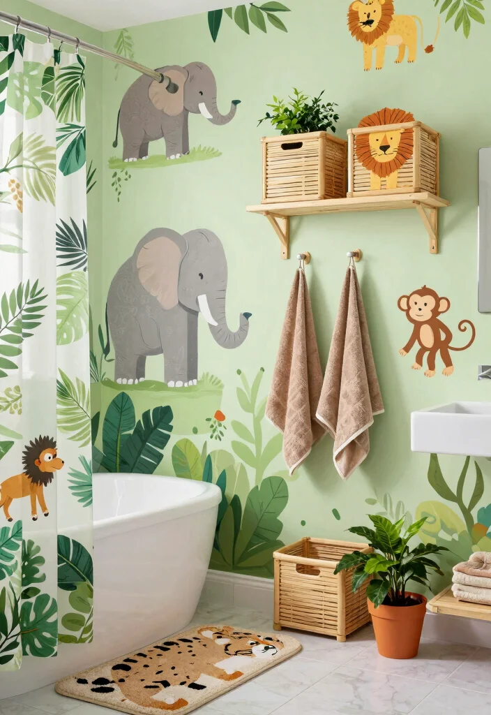 14 Kids Bathroom Decor Ideas With Fun Style - 1. Jungle Safari Adventure 1