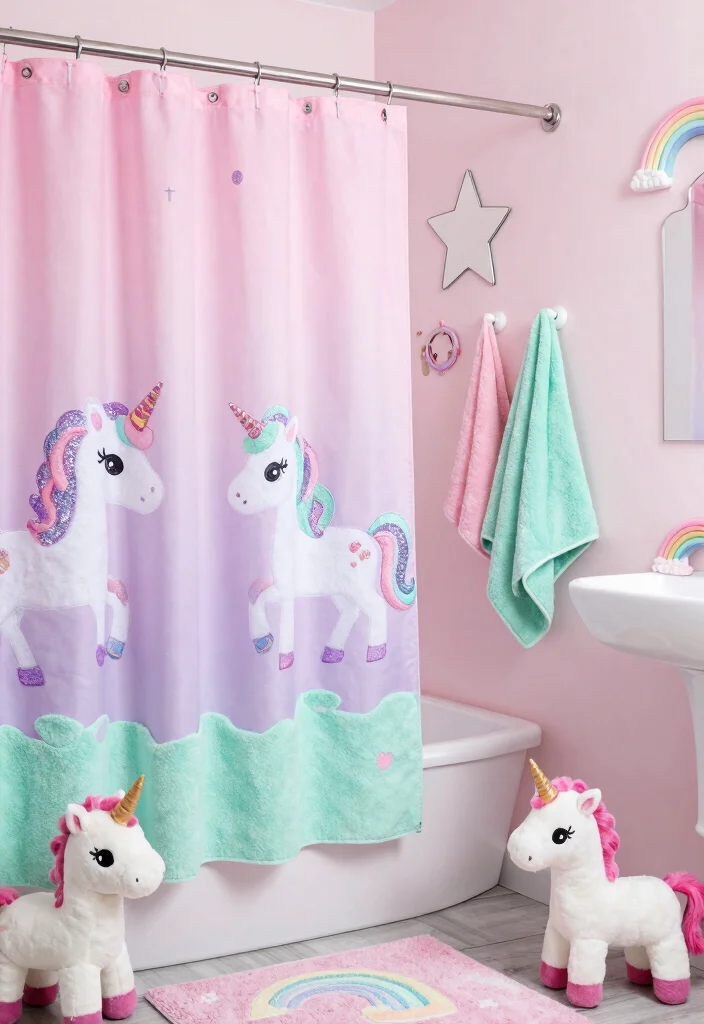 14 Kids Bathroom Decor Ideas With Fun Style - 10. Magical Unicorns 1