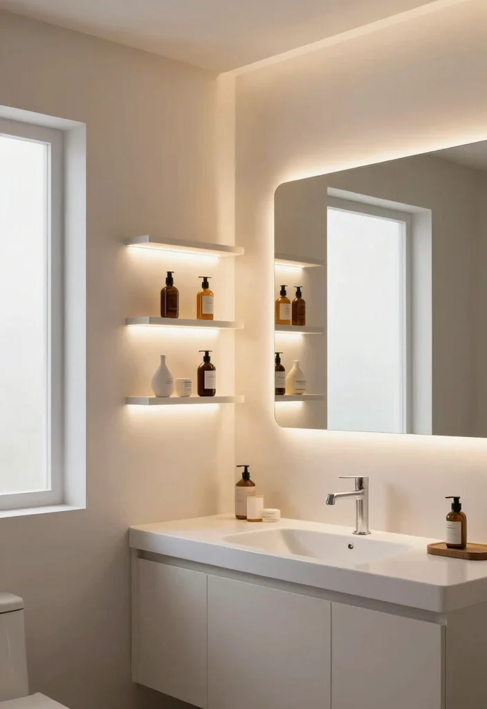 14 Quarter Bathroom Ideas For Tiny Smart Spaces - 14. Smart Lighting Solutions 1